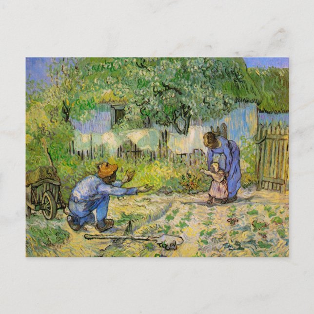 First Steps (after Millet) by Vincent van Gogh Postcard (Front)