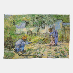 First Steps (after Millet) by Vincent van Gogh Tea Towel