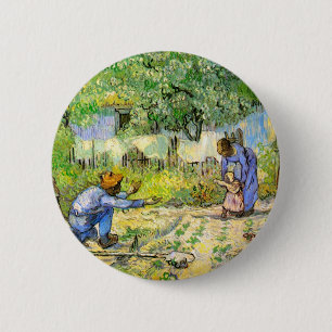 First Steps (after Millet) Van Gogh Fine Art 6 Cm Round Badge