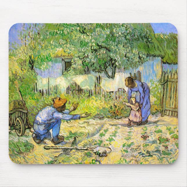 First Steps (after Millet) Van Gogh Fine Art Mouse Mat (Front)