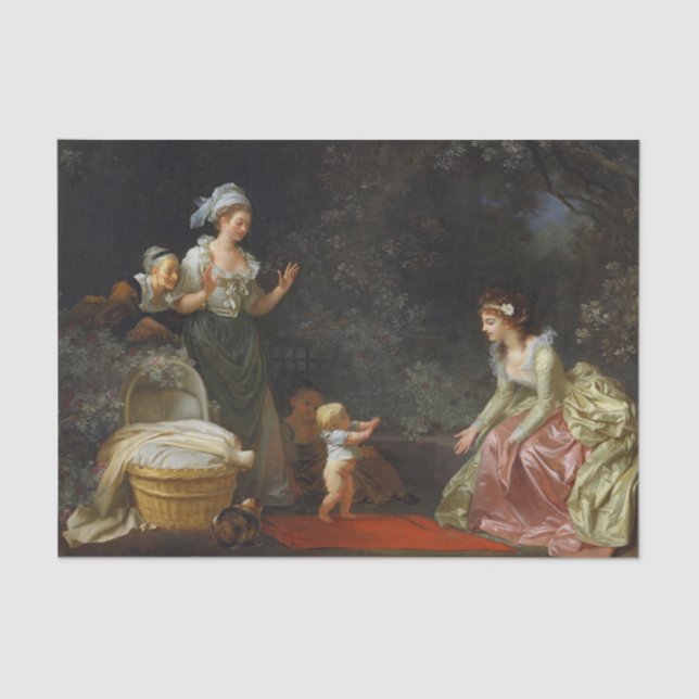 First Steps by Jean-Honore Fragonard Tissue Paper (Front)