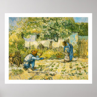 First Steps by Vincent van Gogh 1890 Poster