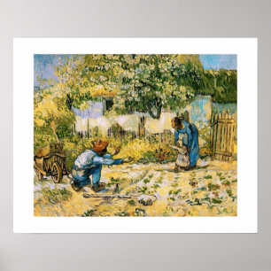 "First steps" by Vincent Van Gogh Fine Art Poster
