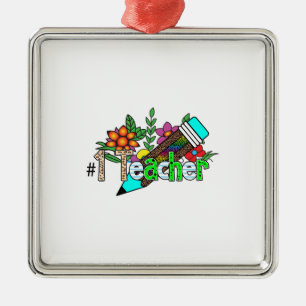 First Teacher Metal Tree Decoration