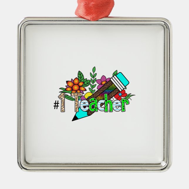 First Teacher Metal Tree Decoration (Front)