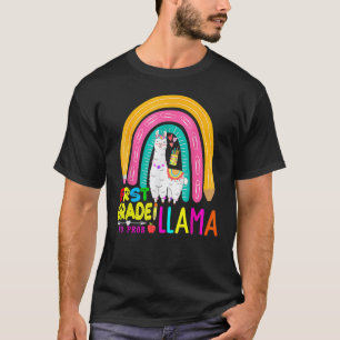 First Team 1st Grade Teacher Rainbow No Prob Llama T-Shirt
