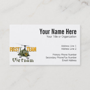 First Team Vietnam Gunship Business Card
