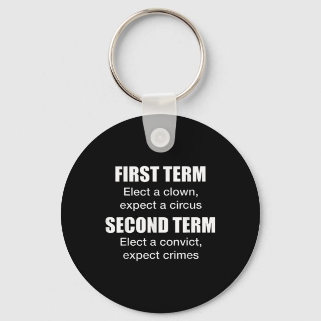 First Term Elect A Clown, Expect A Circus Second T Key Ring (Front)