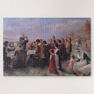 First Thanksgiving at Plymouth in 1621 Jigsaw Puzzle