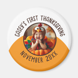 First Thanksgiving Baby Custom Photo Add Name  Magnet