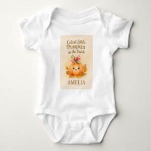 First Thanksgiving for Baby Girl with Pumpkin Bodysuit