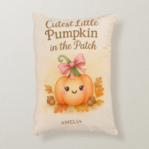 First Thanksgiving for Baby Girl with Pumpkin Decorative Cushion