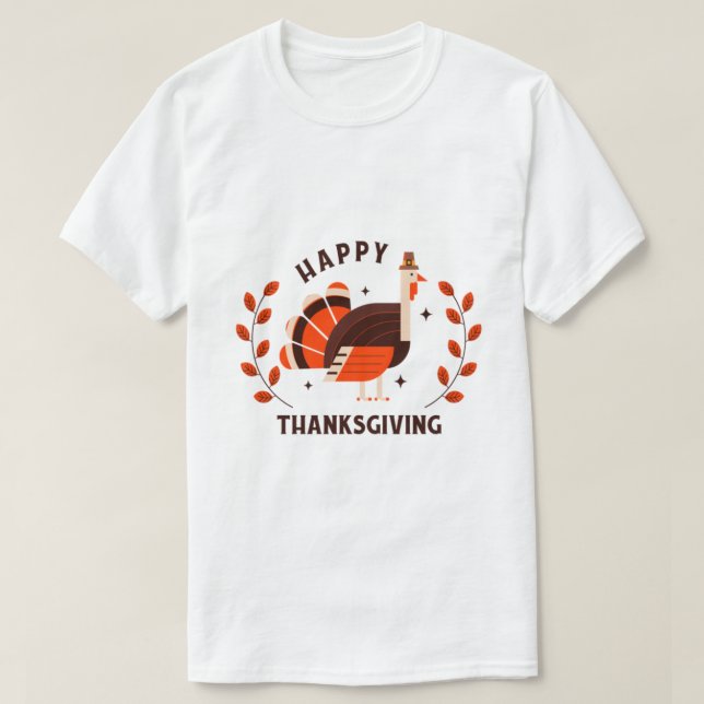 First Thanksgiving - Happy Thanksgiving Turkey -  T-Shirt (Design Front)
