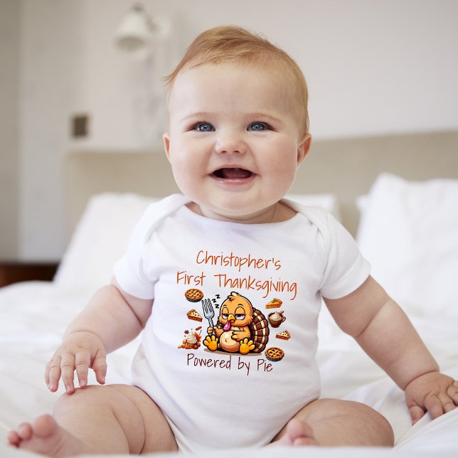 First Thanksgiving Powered by Pie Baby Bodysuit (Creator Uploaded)