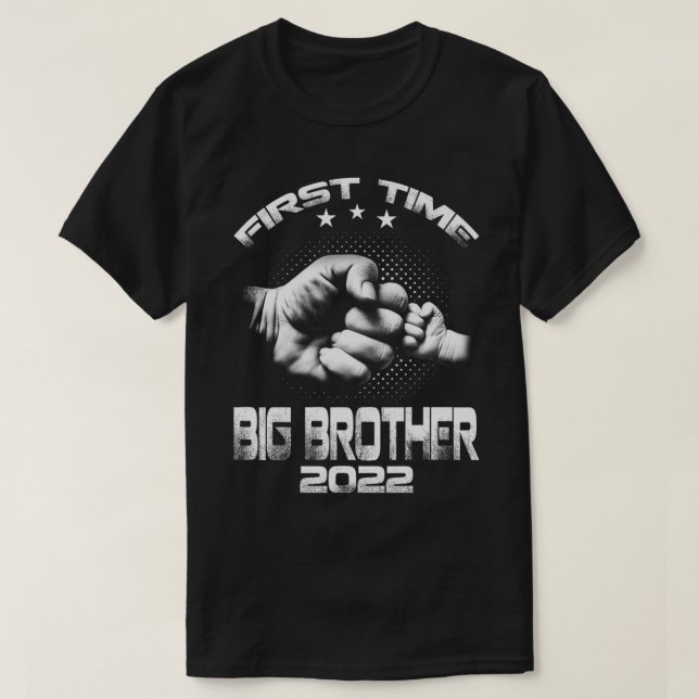 First Time Big Brother Est 2022 Funny Father's Day T-Shirt (Design Front)