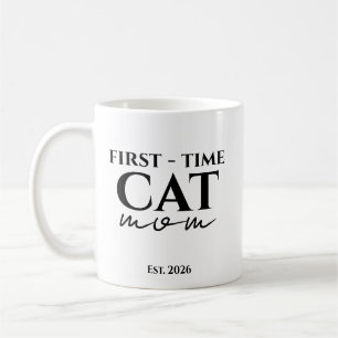 First Time Cat Mum Est. Year Personalised Text Coffee Mug