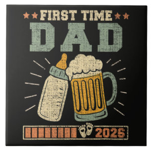 First Time Dad 2026 Expecting Baby Funny Tile