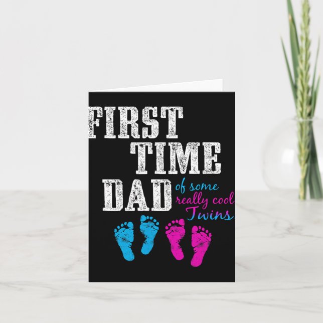 First Time Dad, Daddy Of Bg Twins, Father's Day Gi Card (Front)