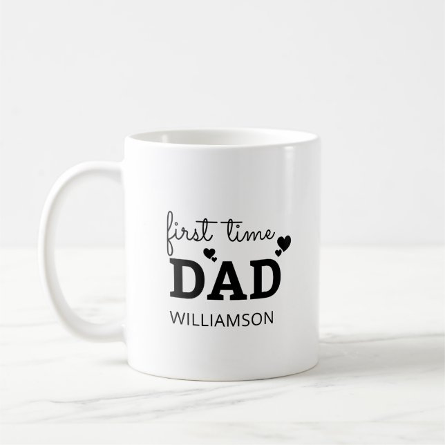 First time dad Fathers day gift for new dad Coffee Mug (Left)
