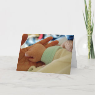 First Time Dad Holding Baby's Hand Greeting Card