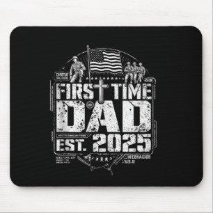 First Time Dad Patriotic Christian Cross Vintage U Mouse Mat