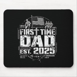 First Time Dad Patriotic Christian Cross Vintage U Mouse Mat
