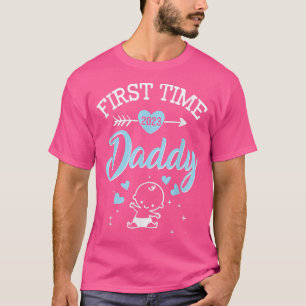 First Time Daddy 2023 Mothers Day Cute Heart Fathe T-Shirt