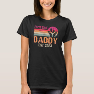 First Time Daddy 2023 Vintage Father's Day T-Shirt