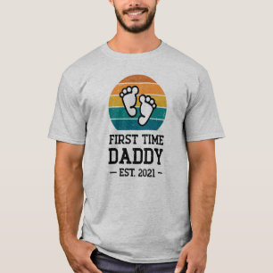 First Time Daddy Est 2021 New Dad Fathers Day T-Sh T-Shirt