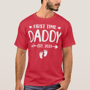 First Time Daddy Est 2023 Soon To Be Dad Gender Re T-Shirt