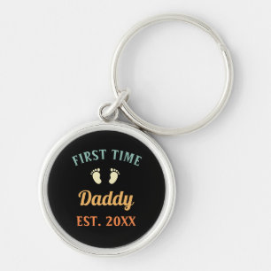 First Time Daddy Fatherhood Father's Day Key Ring