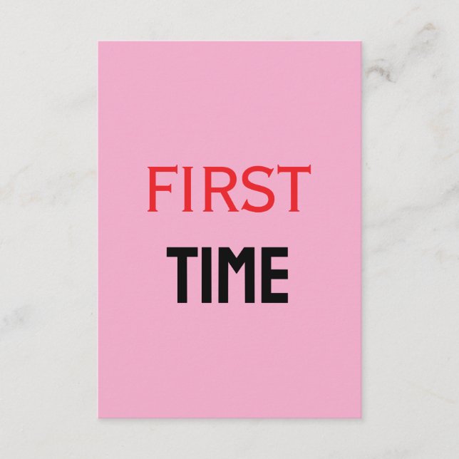 FIRST TIME ENCLOSURE CARD (Front)