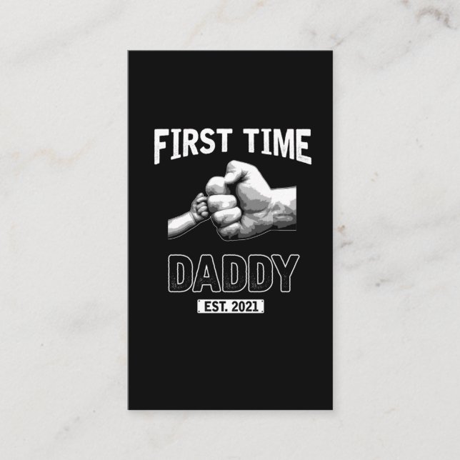 First Time Father New Dad 2021 Daddy Fathers Day Business Card (Front)