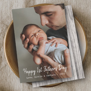 First Time Father's Day Photo Holiday Card