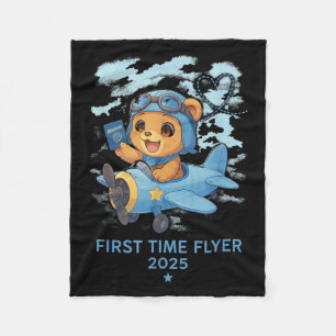 First Time Flyer 2025 Teddy Bear Aviator Kids Todd Fleece Blanket