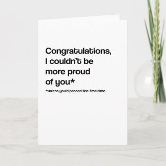 First Time Funny Driving Test/Exam Passing Card