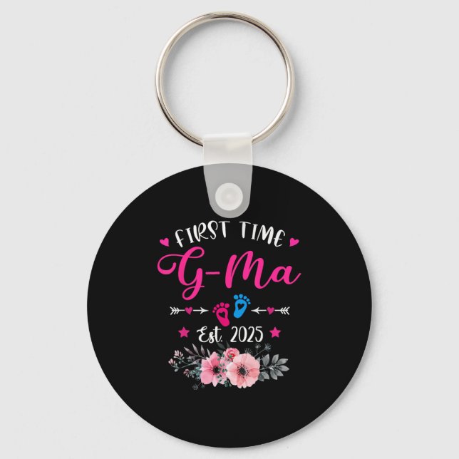 First Time G-ma 2025 Mother's Day Soon To Be Mom P Key Ring (Front)