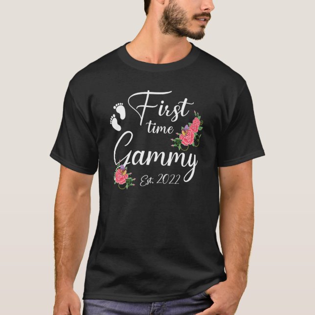 First Time Gammy 2022 Mother's Day Flower T-Shirt (Front)