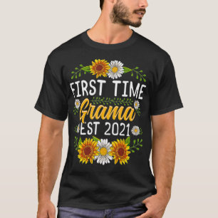 First Time Grama Est 2021 Sunflower Gifts New Gra T-Shirt