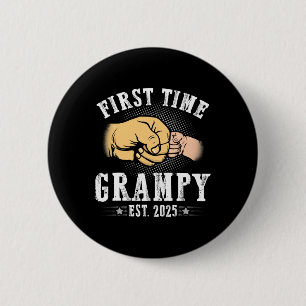 First Time Grampy Est 2025 Father's Day Soon To Be 6 Cm Round Badge