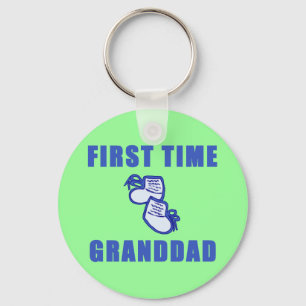 First Time Granddad Tshirts and Gifts Key Ring