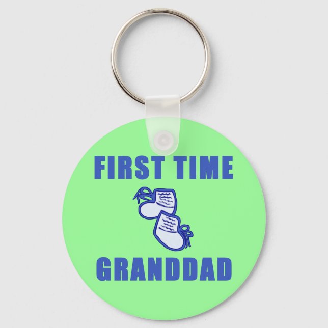 First Time Granddad Tshirts and Gifts Key Ring (Front)