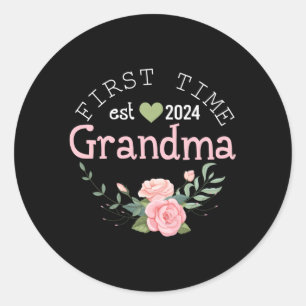 First Time Grandma 2024 For Promoted To Grandma Classic Round Sticker