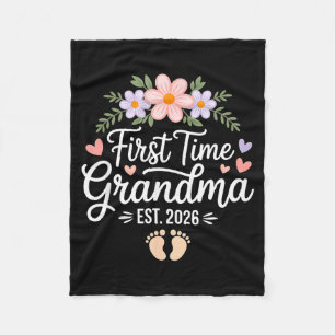 First Time Grandma 2026 Promoted To Grandma Again Fleece Blanket