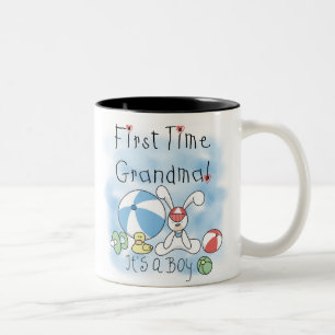 First Time Grandma Baby Boy Two-Tone Coffee Mug