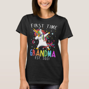 First Time Grandma Est 2021 Unicorn T-Shirt