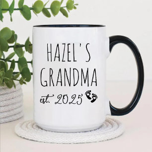 First Time Grandma First Grandchild Chic Heart Two-Tone Coffee Mug