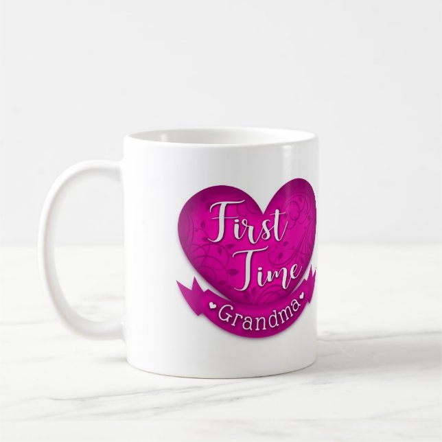 First Time Grandma Mug - Pink (Left)