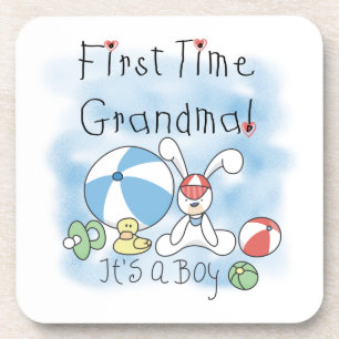 First Time Grandma of Boy Gifts Coaster