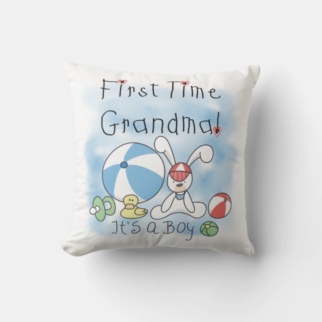 First Time Grandma of Boy Gifts Cushion (Front)